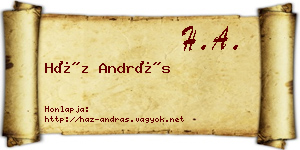 Ház András névjegykártya